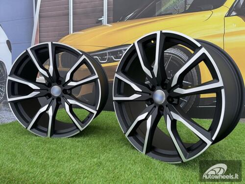 Ratlankis Gama | R22X10.5J 5X112 ET43 66.6 Black matt with face polished (Fit for BMW X5, X6)