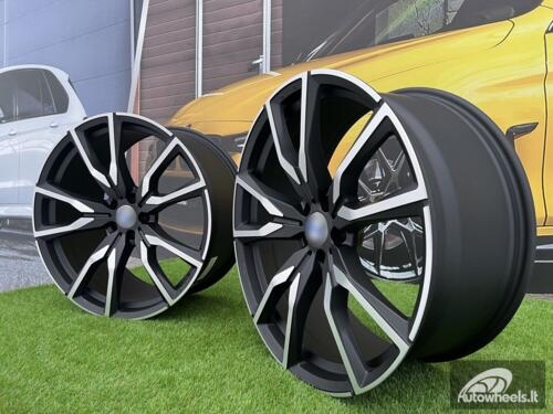 Ratlankis Gama | R22X10.5J 5X112 ET43 66.6 Black matt with face polished (Fit for BMW X5, X6)