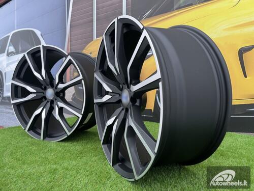 Ratlankis Gama | R22X10.5J 5X112 ET43 66.6 Black matt with face polished (Fit for BMW X5, X6)