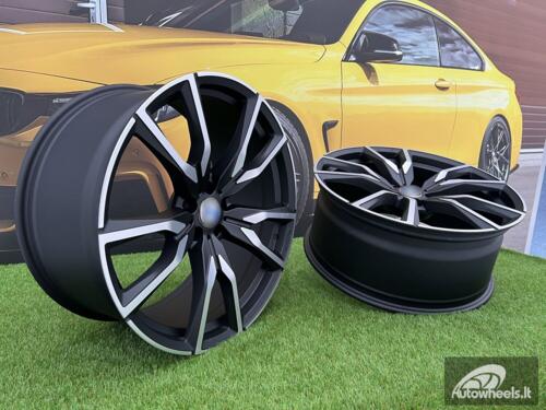 Ratlankis Gama | R22X10.5J 5X112 ET43 66.6 Black matt with face polished (Fit for BMW X5, X6)