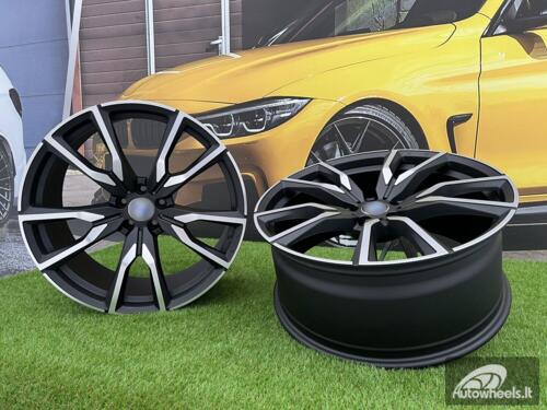 Ratlankis Gama | R22X10.5J 5X112 ET43 66.6 Black matt with face polished (Fit for BMW X5, X6)