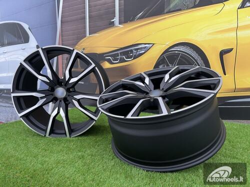 Ratlankis Gama | R22X10.5J 5X112 ET43 66.6 Black matt with face polished (Fit for BMW X5, X6)