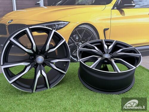 Ratlankis Gama | R22X10.5J 5X112 ET43 66.6 Black matt with face polished (Fit for BMW X5, X6)