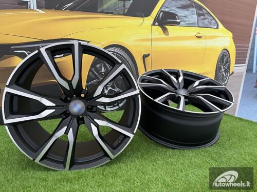 Ratlankis Gama | R22X10.5J 5X112 ET43 66.6 Black matt with face polished (Fit for BMW X5, X6)