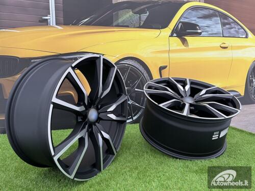 Ratlankis Gama | R22X10.5J 5X112 ET43 66.6 Black matt with face polished (Fit for BMW X5, X6)