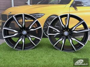 Ratlankis Gama | R22X10.5J 5X112 ET43 66.6 Black matt with face polished (Fit for BMW X5, X6)