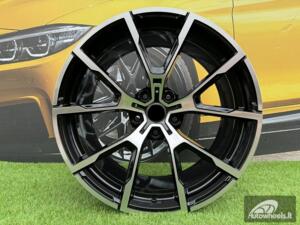 Ratlankis R19x9  5X120  ET  40  72.6  B5601  Black Polished (MB)  For BMW  (P2+K2)  (Rear+Front)
