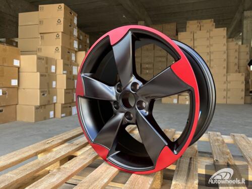 Ratlankis R19x8.5  5X112  ET  45  66.5  BK217  (XF558)  Black+Red Line (BR)  For AUD  (K4)  ()