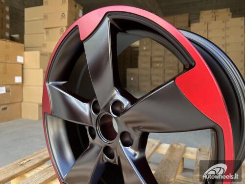 Ratlankis R19x8.5  5X112  ET  45  66.5  BK217  (XF558)  Black+Red Line (BR)  For AUD  (K4)  ()