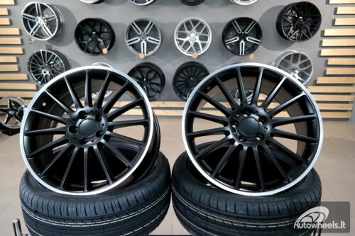 Ratlankis R18x9  5X112  ET  50  66.6  A1020  (SSA05)  Black Half Matt+Polished Lip (BLHMPL)  For MER  (P)  (Rear+Front)