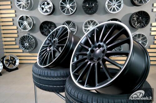 Ratlankis R18x9  5X112  ET  50  66.6  A1020  (SSA05)  Black Half Matt+Polished Lip (BLHMPL)  For MER  (P)  (Rear+Front)