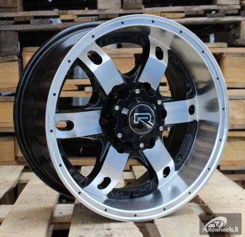 Ratlankis R16x8  6X139.7  ET  M10  110.1  BK749  Black Polished (MB)  For 4X4  (R+K2)