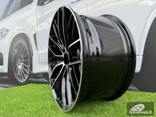 Ratlankis R19x8.5  5X120  ET  35  72.6  BK796  (BY1304)  Black Polished (MB)  For BMW  (P1+P)  (REAR+FRONT)