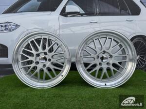 Ratlankis R19x9.5  5X120  ET  20  74.1  BK848  Silver+Polished Lip (SP)  For BMW  (K4+M)  (BBS Style Rear+Front)