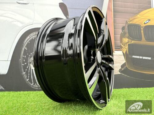 Ratlankis R18x9  5X120  ET  40  72.6  BK855  (BY1121)  Black Polished (MB)  For BMW  (Z2+P1+Z3)  (Rear+Front)