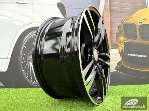 Ratlankis R18x8  5X120  ET  40  72.6  BK855  (BY1121)  Black Polished (MB)  For BMW  (Z2+Z3)  (Rear+Front)