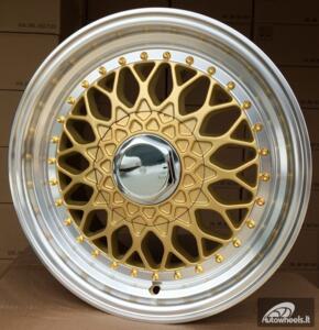 Ratlankis R17x7.5  8X100/108  ET  35  73.1  BY479  (XF135)  Gold+Polished (YP)  For RACIN  (R+P1)  (BBS Style)