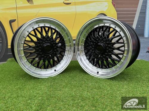 Ratlankis R17x10  8X100/114  ET  20  73.1  BY479  (LU247)  Black+Polished Lip (BLPL)  For RACIN  (K3)  (Gold Rivets Style BBS)