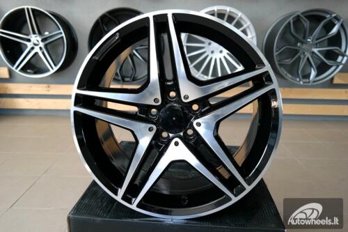 Ratlankis R19x9.5  5X112  ET  43  66.6  BY496  Black Polished (MB)  For MER  (P2)  (Rear+Front)