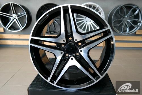 Ratlankis R18x8  5X112  ET  43  66.6  BY496  Black Polished (MB)  For MER  (Z1)  (Rear+Front)