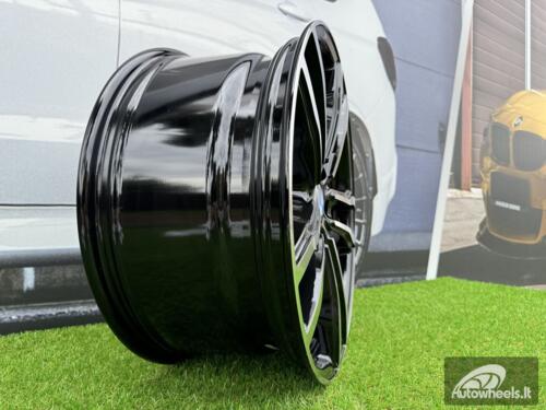 Ratlankis R20x11  5X120  ET  37  74.1  BY588  (DLJ588)  Black Polished (MB)  For BMW  (P+Z3)  (Rear+Front)