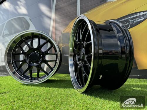 Ratlankis R17x7.5  5X120  ET  35  72.6  BY773  Black+Polished Lip (BLPL)  For BMW  (P+P2+Z2+Z3)  (Style BBS)