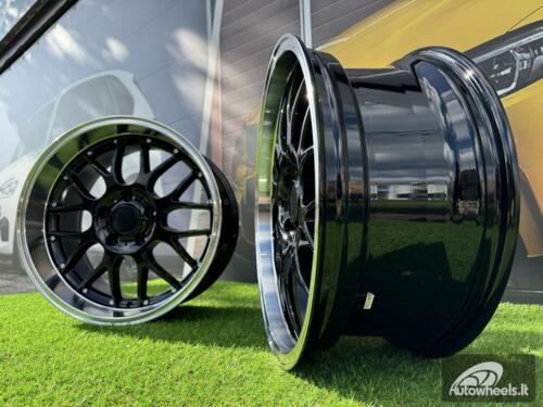 Ratlankis R17x7.5  5X120  ET  35  72.6  BY773  Black+Polished Lip (BLPL)  For BMW  (P+P2+Z2+Z3)  (Style BBS)