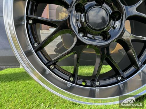 Ratlankis R17x7.5  5X120  ET  35  72.6  BY773  Black+Polished Lip (BLPL)  For BMW  (P+P2+Z2+Z3)  (Style BBS)