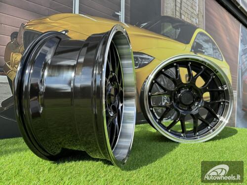 Ratlankis R18x8  5X120  ET  20  74.1  BY773  Black+Polished Lip (BLPL)  For BMW  (Z1+Z3+Z6)  (REAR+FRONT)