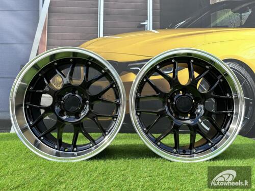 Ratlankis R18x8  5X120  ET  35  72.6  BY773  Black+Polished Lip (BLPL)  For BMW  (Z2+Z6+Z3)  (REAR+FRONT)