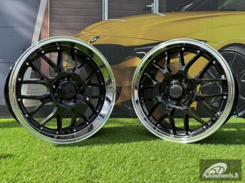 Ratlankis R18x8  5X120  ET  35  72.6  BY773  Black+Polished Lip (BLPL)  For BMW  (Z2+Z6+Z3)  (REAR+FRONT)