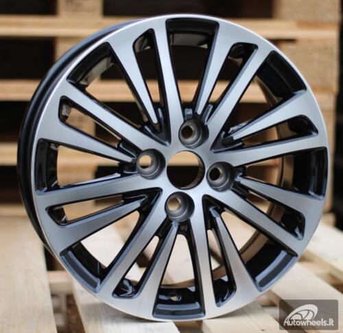 Ratlankis R14x5.5  4X100  ET  45  54.1  F1438  (LU1437)  Black Polished (MB)  For TOYOT  (R+Z5)