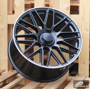 Ratlankis R21x11  5X112  ET  55  66.6  FE230  Black Half Matt+Polished Lip (BLHMPL)  For MER  (N2)  (REAR+FRONT)