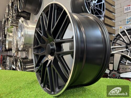 Ratlankis R21x11  5X112  ET  55  66.6  FE230  Black Half Matt+Polished Lip (BLHMPL)  For MER  (N2)  (REAR+FRONT)