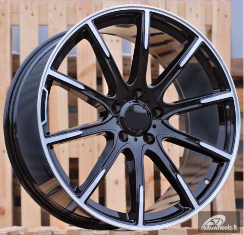 Ratlankis R21x10  5X112  ET  54  66.6  FE236  Black Polished (MB)  For MER  (K7)  (BRABUS STYLE Rear+Front)