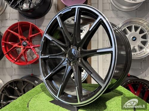 Ratlankis R20x9.5  5X112  ET  39  66.6  FE236  (HE1037)  Black Polished (MB)  MER  (P1)  (Rear+Front Style New BRABUS)