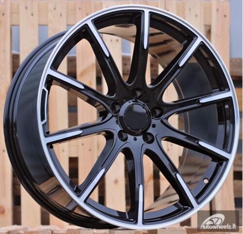 Ratlankis R22x10.5  5X112  ET  38  66.6  FE236  (XFE628)  Black Polished (MB)  For MER  (P2+P1)  (HYBRID FORGED New BRABUS (Front+Rear))