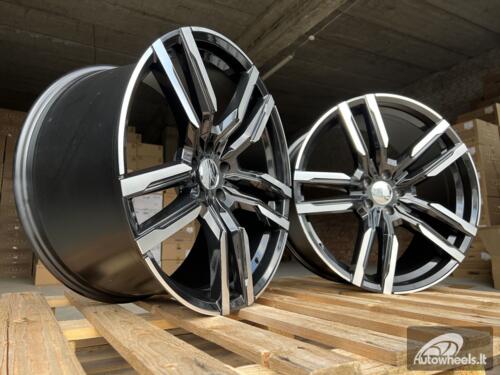 Ratlankis R21x10.5  5X112  ET  43  66.6  FE246  Black Polished (MB)  For BMW  (P2)  ( Front+Rear)
