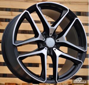 Ratlankis R21x10  5X112  ET  54  66.6  FE247  (IN5528)  Black Polished (MB)  For MER  (K7)  (REAR+FRONT)