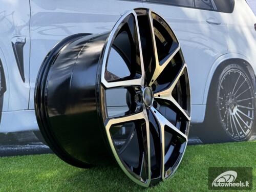 Ratlankis R21x11  5X112  ET  49  66.6  FE247  (IN5528)  Black Polished (MB)  For MER  (P1)  (REAR+FRONT)