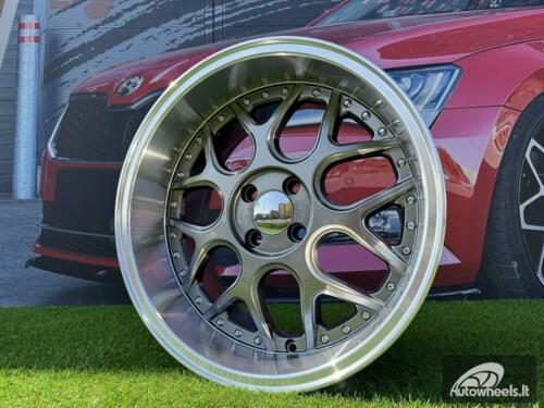 Ratlankis R17x8.5  4X100  ET  20  60.1  FR762  Gun Metal+Polished Lip (GMPL)  For SMART  (R)  (BRABUS Style)