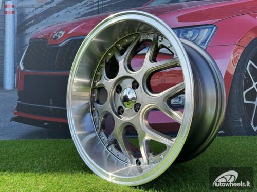 Ratlankis R17x8.5  4X100  ET  20  60.1  FR762  Gun Metal+Polished Lip (GMPL)  For SMART  (R)  (BRABUS Style)
