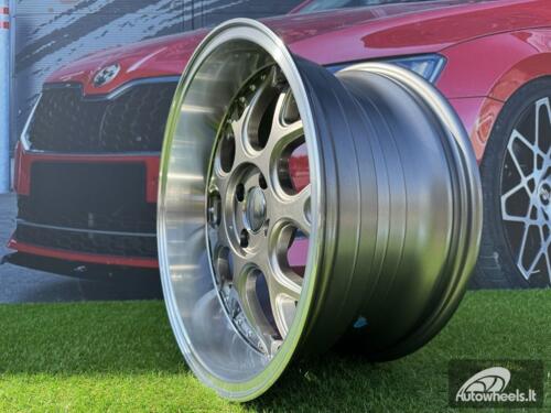 Ratlankis R17x8.5  4X100  ET  20  60.1  FR762  Gun Metal+Polished Lip (GMPL)  For SMART  (R)  (BRABUS Style)