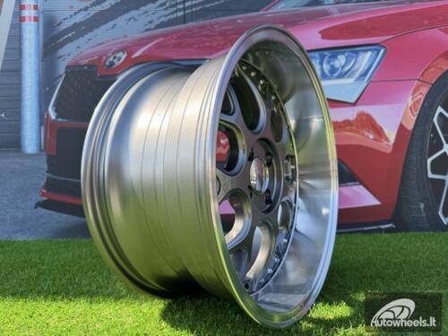Ratlankis R17x8.5  4X100  ET  20  60.1  FR762  Gun Metal+Polished Lip (GMPL)  For SMART  (R)  (BRABUS Style)
