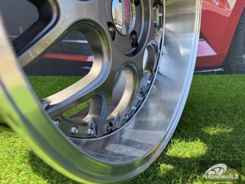 Ratlankis R17x8.5  4X100  ET  20  60.1  FR762  Gun Metal+Polished Lip (GMPL)  For SMART  (R)  (BRABUS Style)