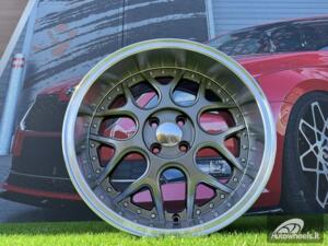 Ratlankis R17x8.5  4X100  ET  20  60.1  FR762  Gun Metal+Polished Lip (GMPL)  For SMART  (R)  (BRABUS Style)