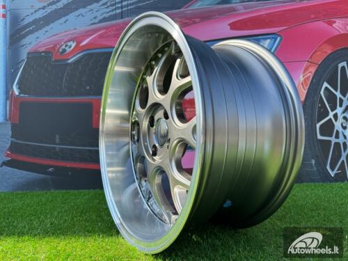 Ratlankis R17x8.5  4X100  ET  20  60.1  FR762  Gun Metal+Polished Lip (GMPL)  For SMART  (R)  (Front+Rear Style BRABUS )