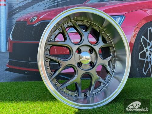 Ratlankis R17x8.5  4X100  ET  20  60.1  FR762  Gun Metal+Polished Lip (GMPL)  For SMART  (R)  (Front+Rear Style BRABUS )