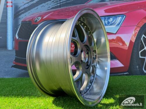 Ratlankis R17x8.5  4X100  ET  20  60.1  FR762  Gun Metal+Polished Lip (GMPL)  For SMART  (R)  (Front+Rear Style BRABUS )