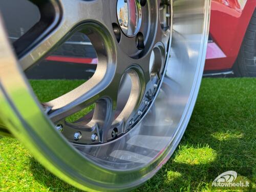 Ratlankis R17x8.5  4X100  ET  20  60.1  FR762  Gun Metal+Polished Lip (GMPL)  For SMART  (R)  (Front+Rear Style BRABUS )